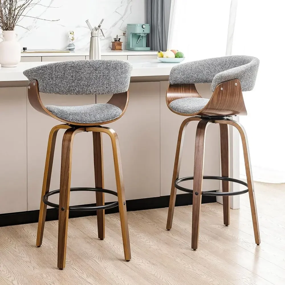 Комплект из 2 серых тканевых в – обзор и цена Home Bar Stools